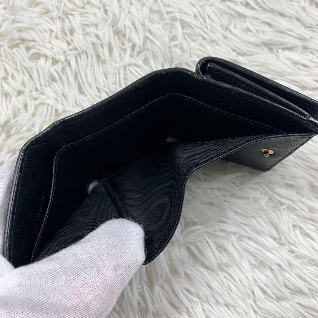 【✨美品✨】クリスチャン ディオール モンテーニュ 三つ折り財布 ブラック