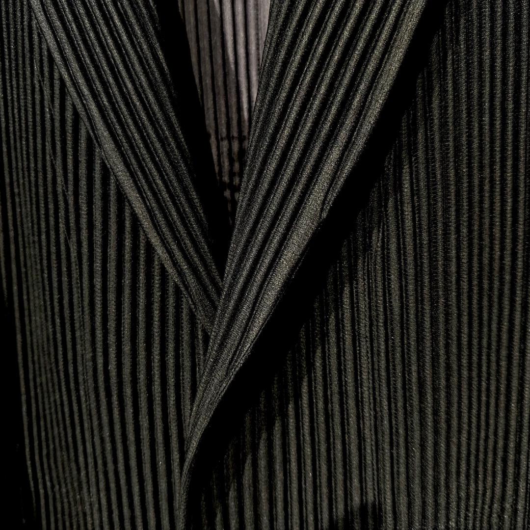 【値下げ】ISSEY MIYAKE オムプリッセ プリーツ ジャケット ネイビー