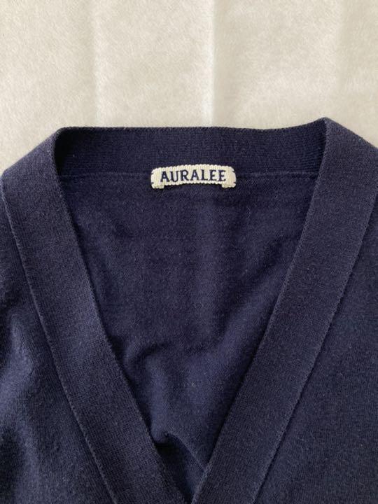 AURALEE HARD TWIST RIB KNIT CARDIGAN