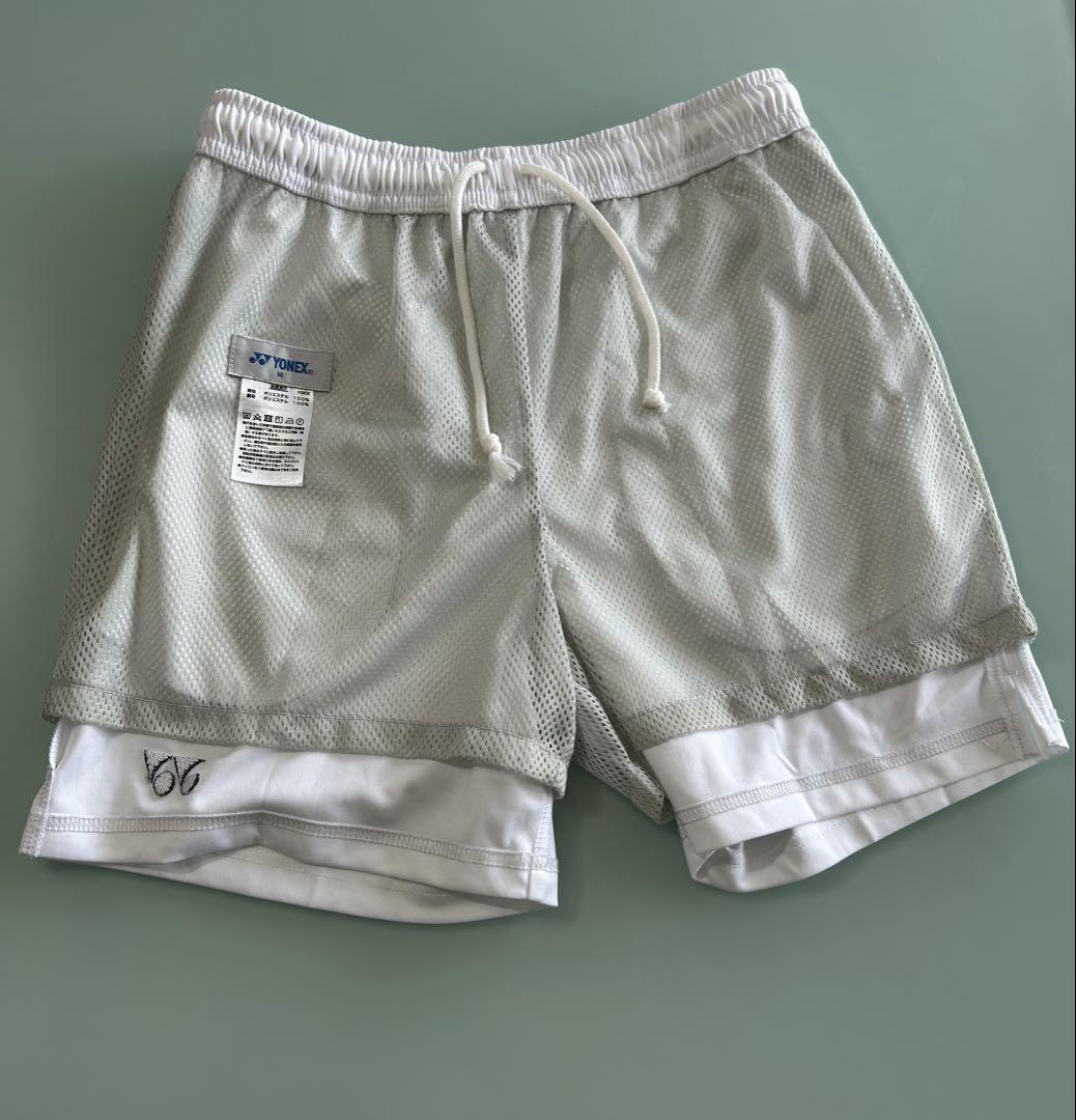 美品】ヨネックス ホワイト メッシュ ハーフパンツvery cool
