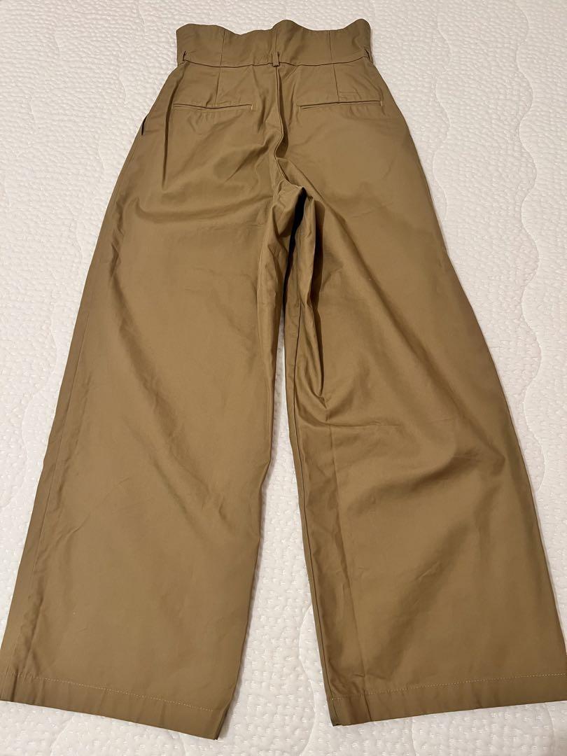 低身長向け anuans ハイウエストワイドパンツ