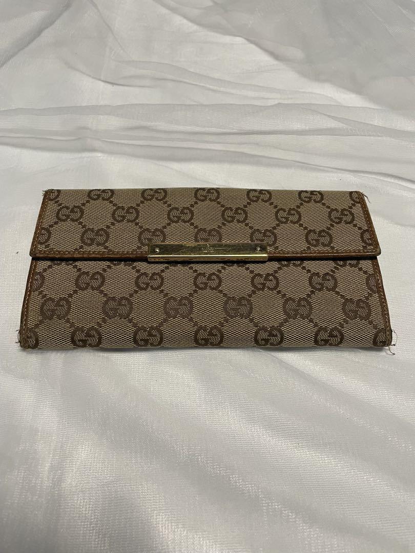 GUCCI GGパターン 二つ折り財布 ベージュ