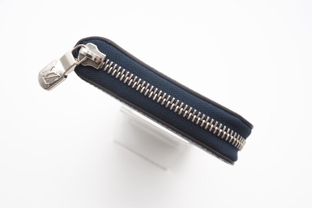 LOUIS VUITTON ラウンドファスナー長財布 タイガ ヴェルティカル 紺