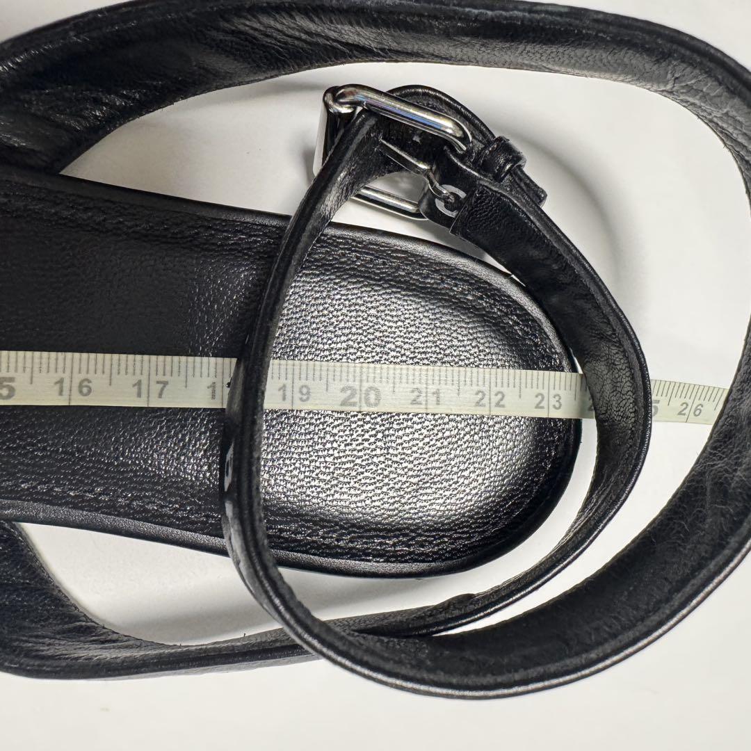 バレンシアガ BALENCIAGAブラック ロゴストラップフラットサンダル36