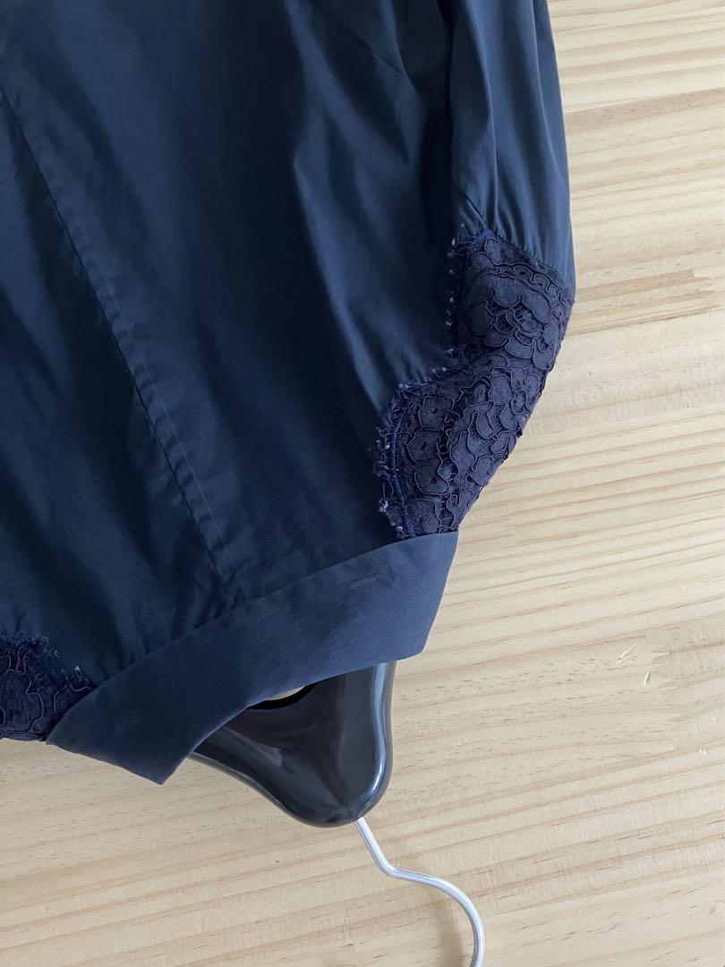 Aquascutum アクアスキュータム 洗える シャツ ネイビー レース 8