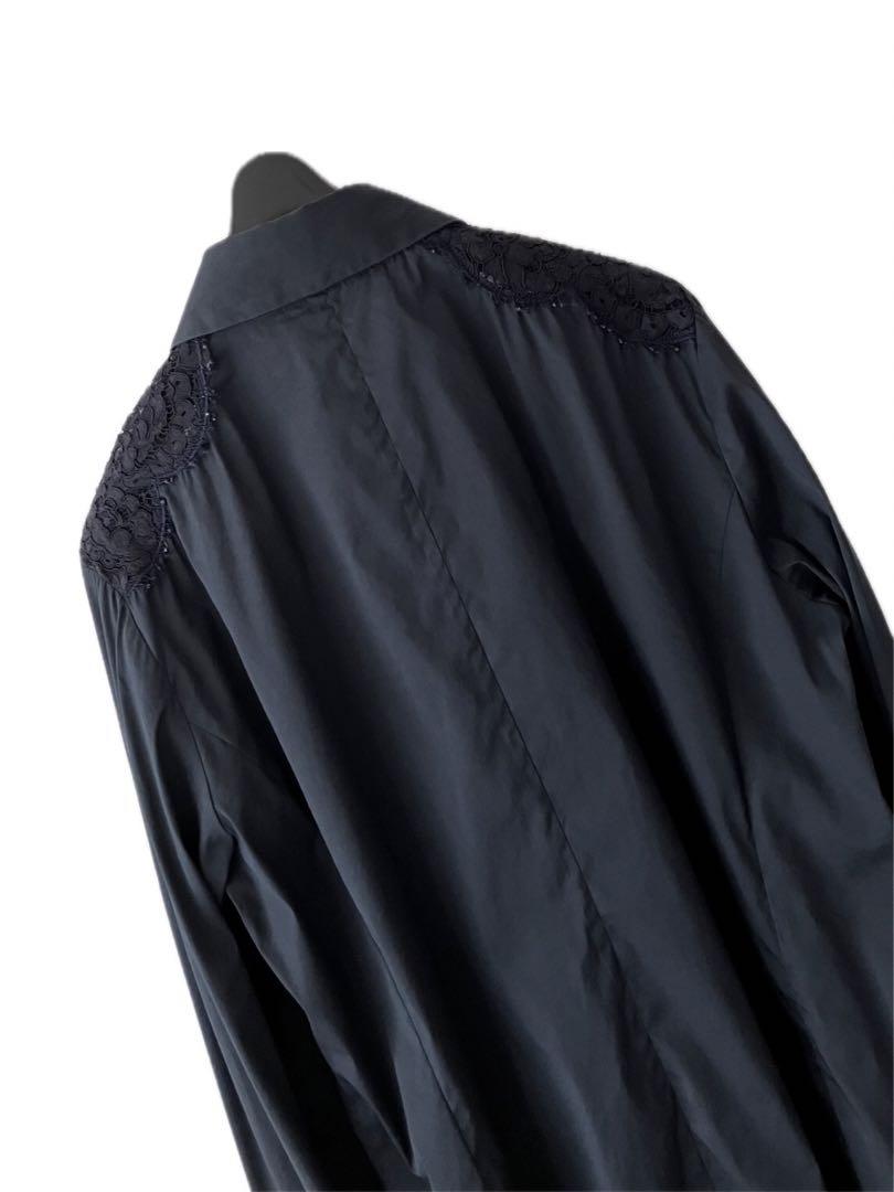 Aquascutum アクアスキュータム 洗える シャツ ネイビー レース 8