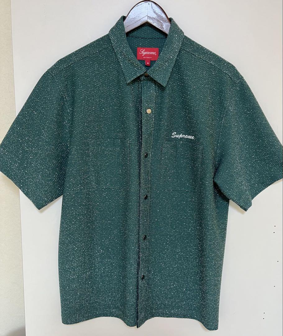Supreme Lurex S/S Shirt 半袖シャツ M ダークグリーン