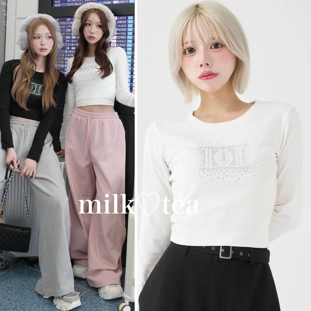 ダーリッチ シャイニーDDロゴコンパクトロングTシャツ ホワイトFREE SIZE・Darich