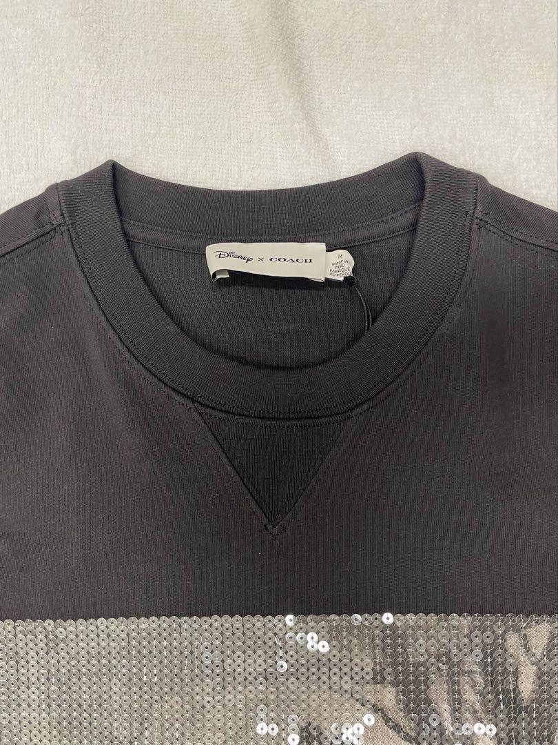 未使用 Disney x Coach スパンコール Tシャツ 半袖 ブラック 未使用 Disney x Coach スパンコール Tシャツ 半袖 ブラック