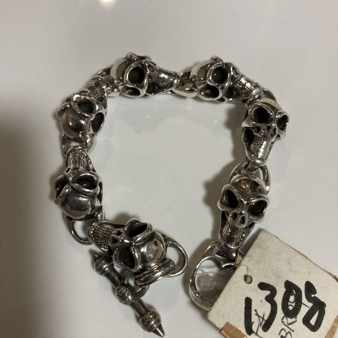 アンティークスターリングシルバーブレスレット刻印ありオリジナル130g重い