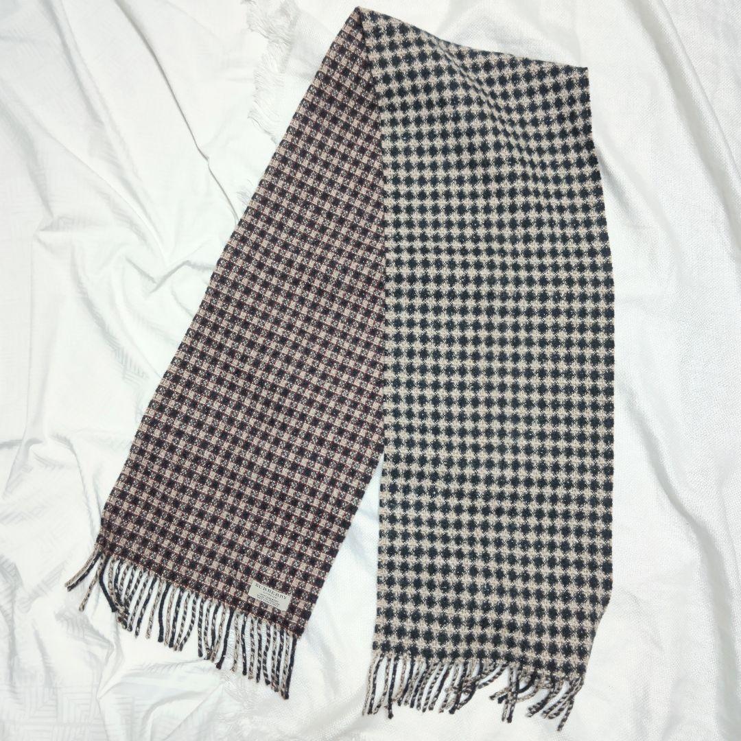 バーバリーBURBERRY LONDONカシミア100%チェックストールマフラー バーバリーBURBERRY LONDONカシミア100%チェックストールマフラー