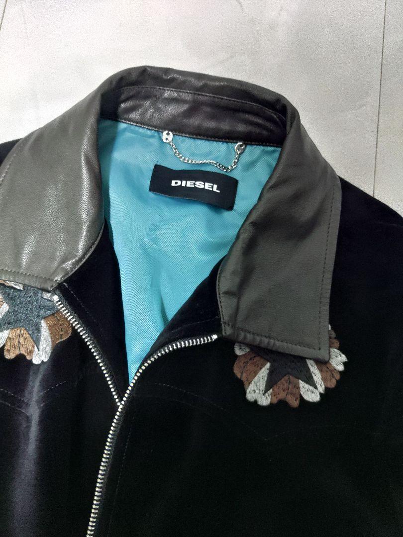 最終値下げ 美品 DIESEL ベロアジャケット 黒 刺繍アリ Mサイズ
