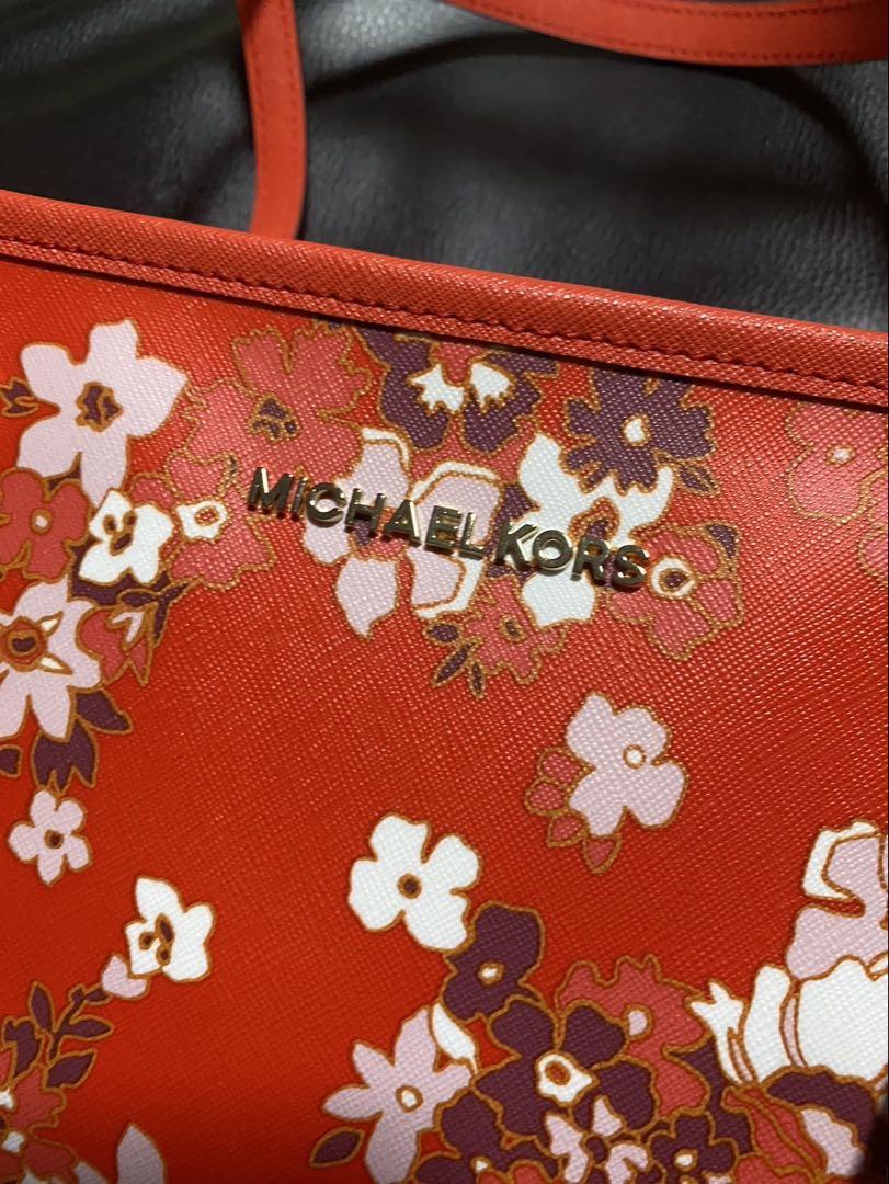 MICHAEL KORS 花柄トートバッグ 赤