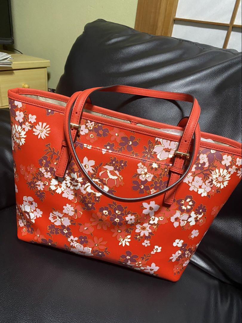 MICHAEL KORS 花柄トートバッグ 赤