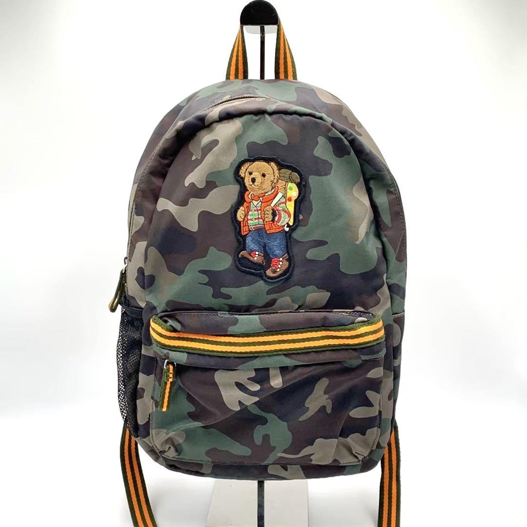 【美品】ポロラルフローレン カモフラ柄 バックパック リュック ポロベア 希少