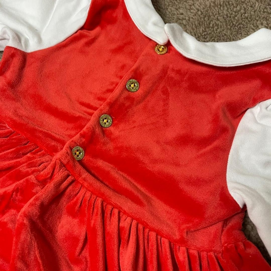 【3点セット】海外ディズニー⭐️クリスマス ベビー服 90 ワンピース サンタ 【3点セット】海外ディズニー⭐️クリスマス ベビー服 90 ワンピース サンタ