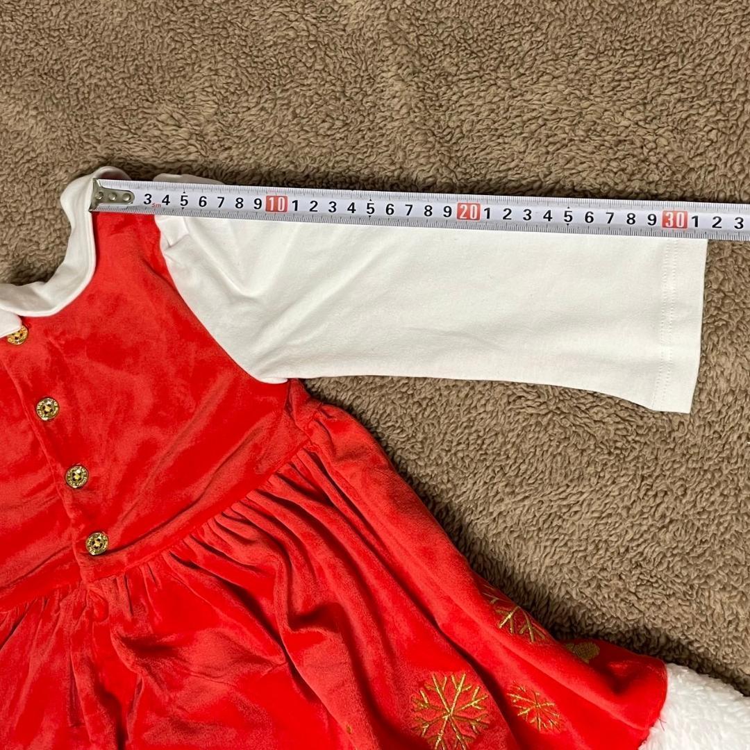 【3点セット】海外ディズニー⭐️クリスマス ベビー服 90 ワンピース サンタ 【3点セット】海外ディズニー⭐️クリスマス ベビー服 90 ワンピース サンタ