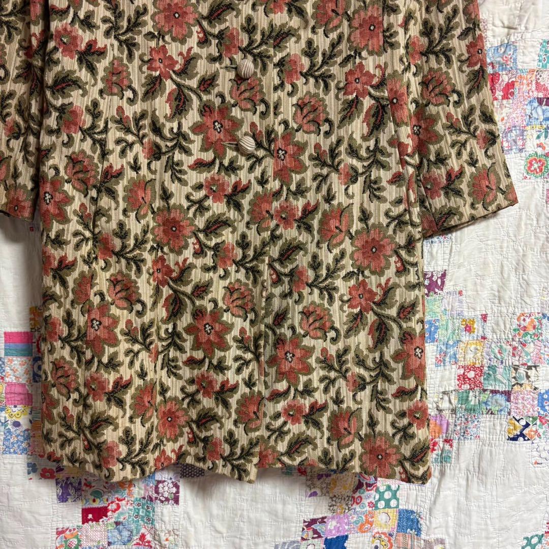 60s 70s vintage タペストリー　コート　花柄