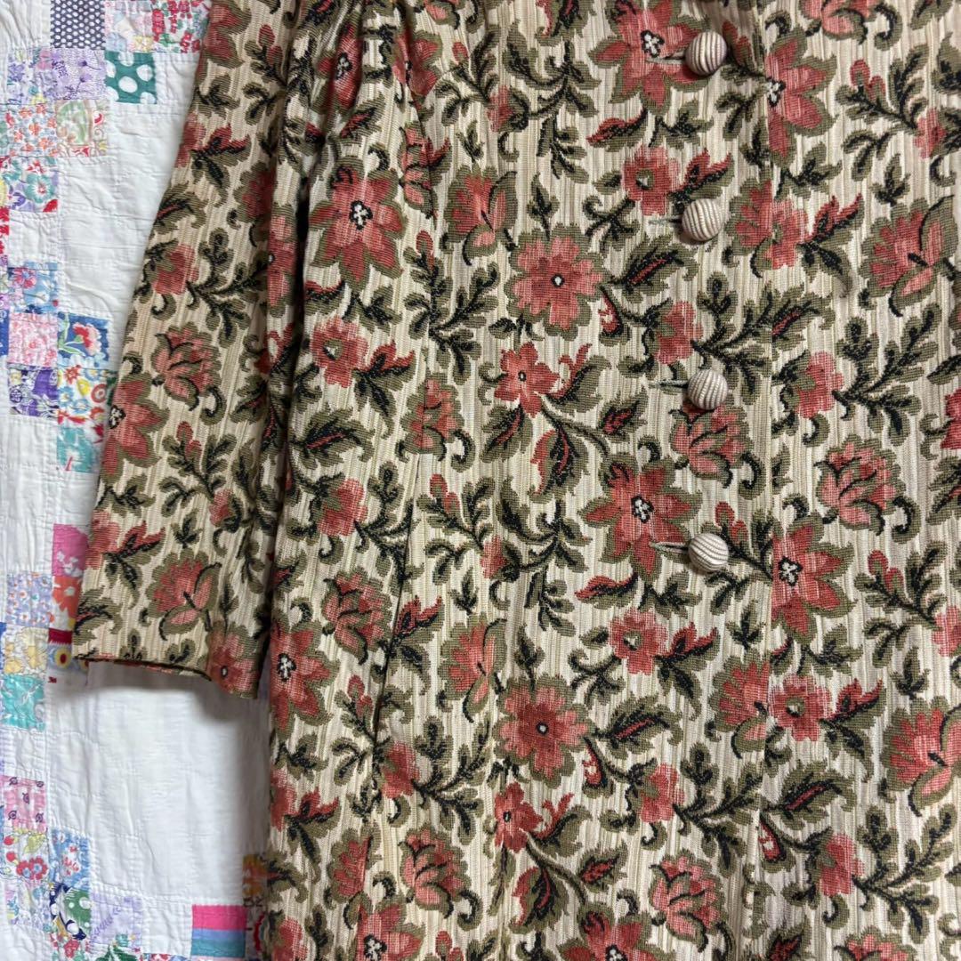 60s 70s vintage タペストリー　コート　花柄