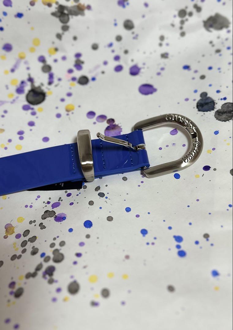 【stussy】PATENT LEATHER BELT BLACK S/M