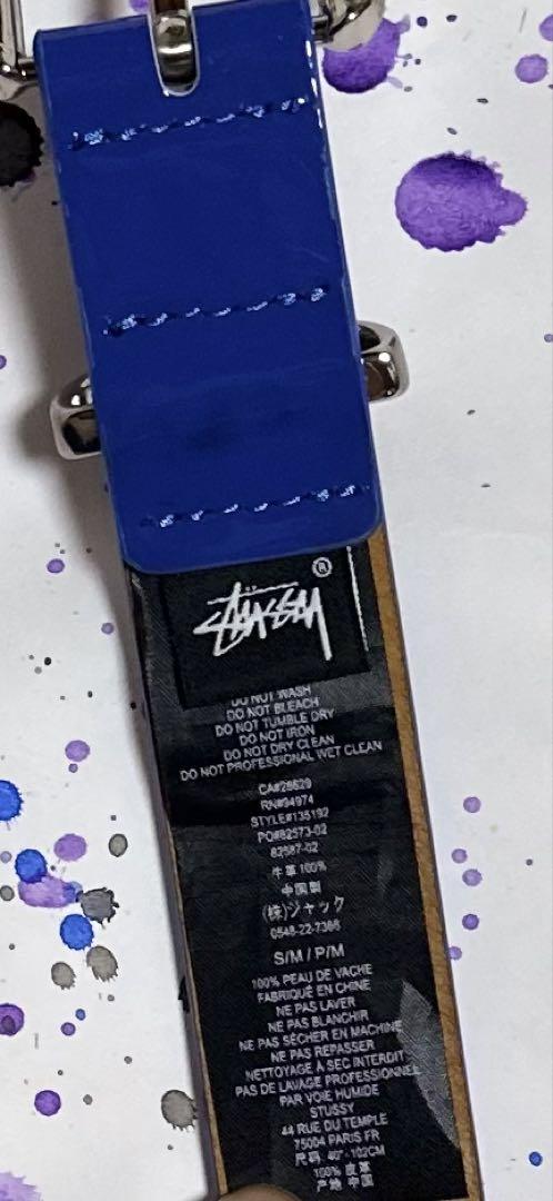 【stussy】PATENT LEATHER BELT BLACK S/M