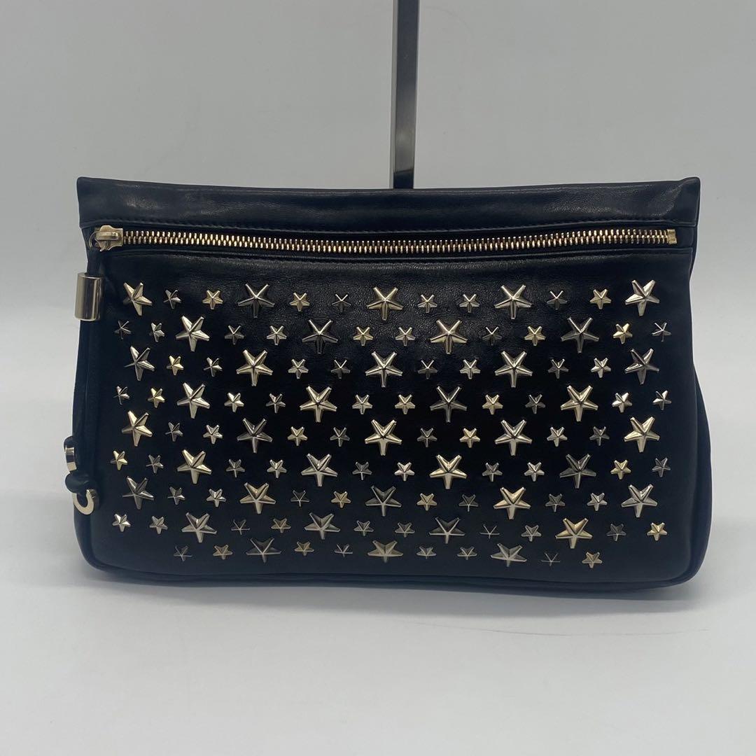 美品 ジミーチュウ JIMMY CHOO スタッズ クラッチ バッグ