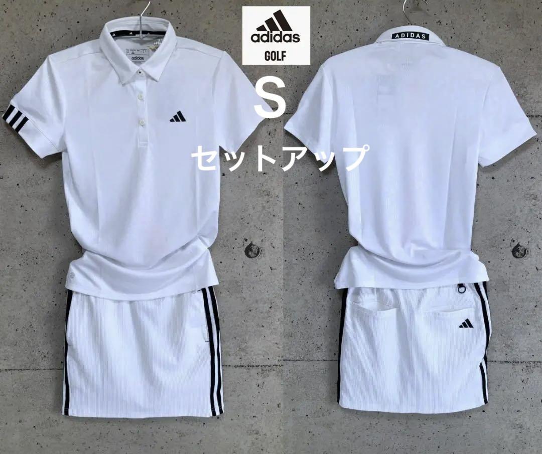 代引き手数料無料 adidas エンボスポロ＆ストレッチ GOLF【S】セットアップ レディースウェア