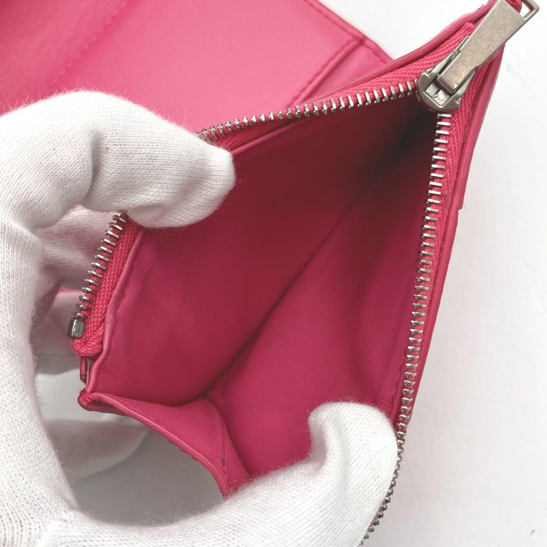 ★希少色・美品★ボッテガ ヴェネタ カセット 三つ折り財布 ピンク RFID搭載 BOTTEGA VENETA - ☆希少色・美品☆ボッテガ ヴェネタ カセット