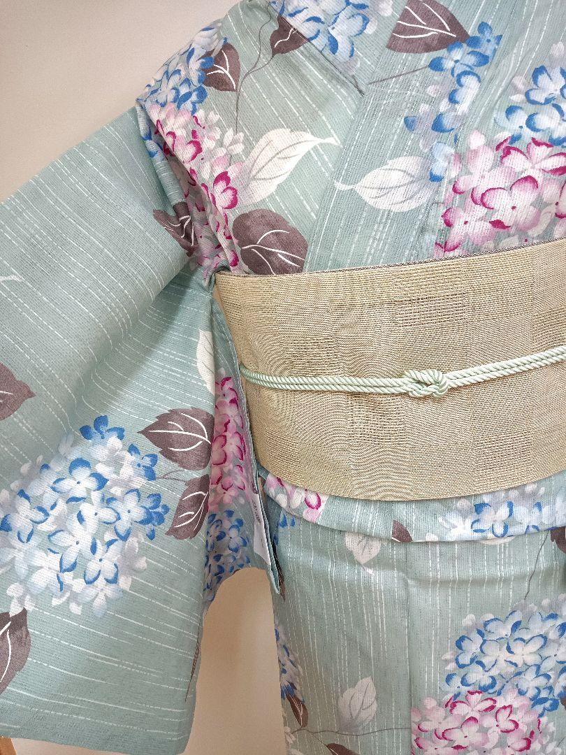 綿麻浴衣　トールサイズ　裄70cm紫陽花