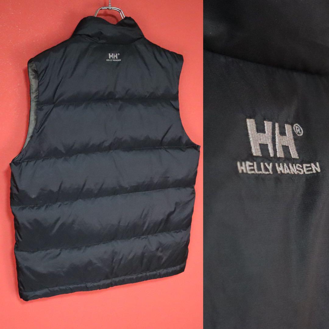 【極美品】HELLY HANSEN ロゴ刺繍 襟デザイン 中綿 ダウンベスト 極美品】HELLY HANSEN ロゴ刺繍 襟デザイン 中綿 ダウンベスト
