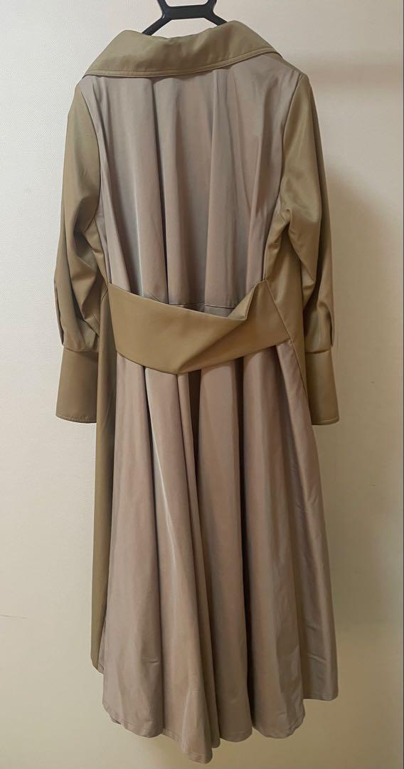 ベージュ オーバーサイズ ロングコート