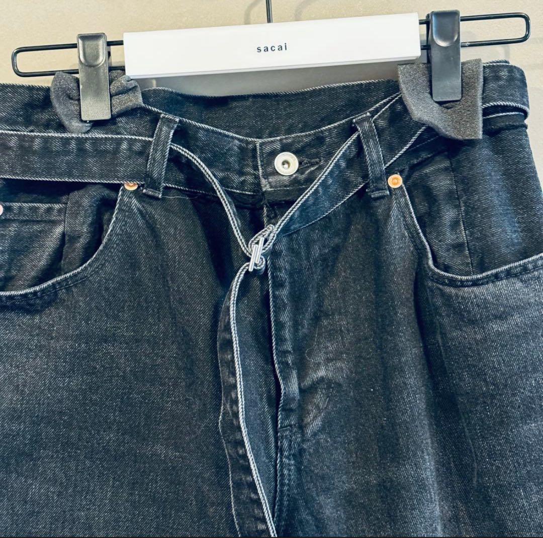 完売 23AW Sacai サカイ Denim Pants 2 ブラックデニム 完売 23AW Sacai サカイ Denim Pants 2 ブラックデニム