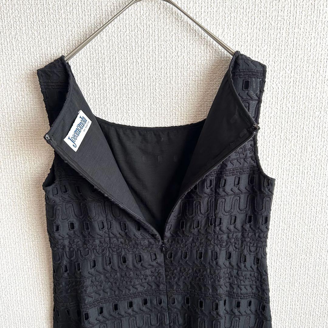 売れ筋がひ！ ホコモモラJocomomola ノースリーブ ワンピース刺繍レース黒42 ワンピース