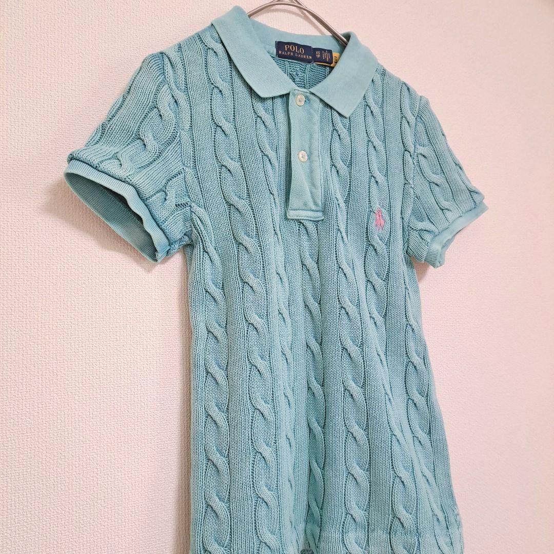 creamdogポロラルフローレンスリムフィットケーブルニットポロシャツ2