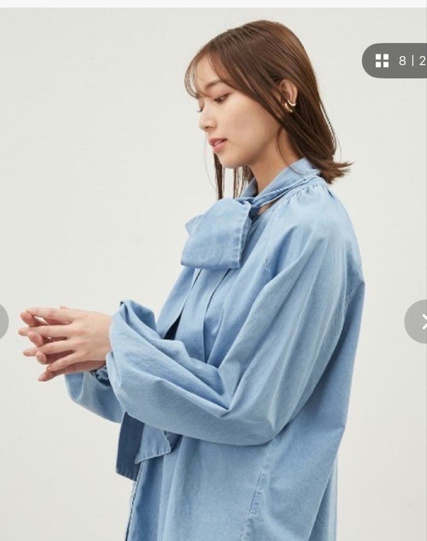 2WAYデニムボウタイブラウス