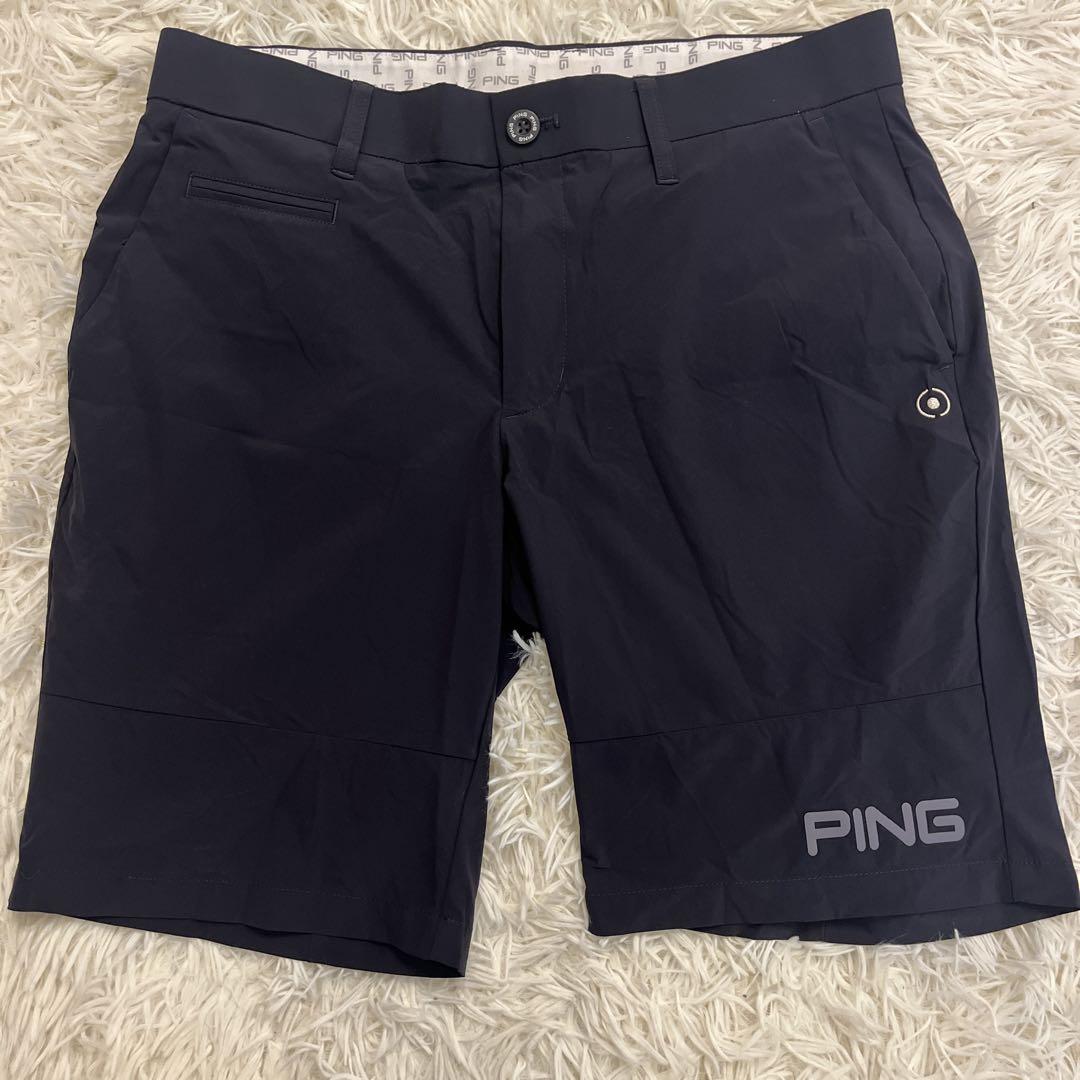 PINGゴルフハーフパンツ ピン ハーフパンツ 白 無地 メンズ W34 ゴルフウェア PING／25