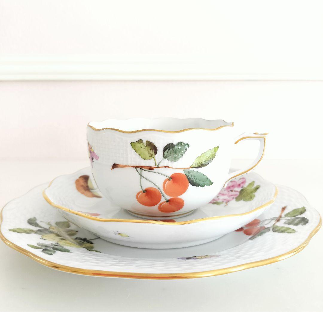 ヘレンド　マーケットガーデン　ティーカップ・ソーサー、プレート