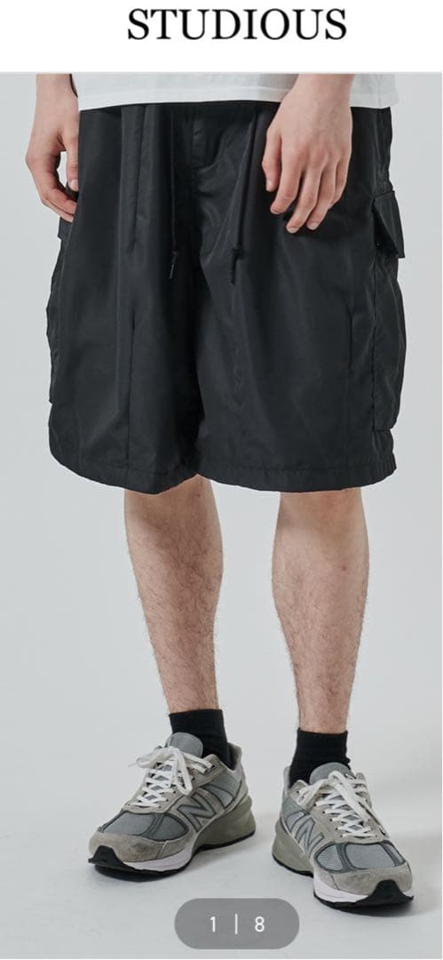 ニードルス STUDIOUS ブラックショートパンツ