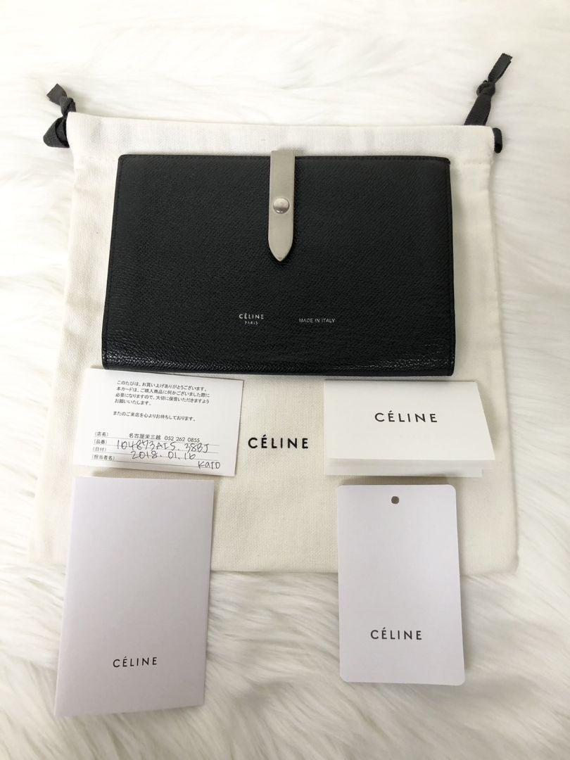 【美品】CELINE ラージ ストラップ ウォレット 長財布 二つ折り財布