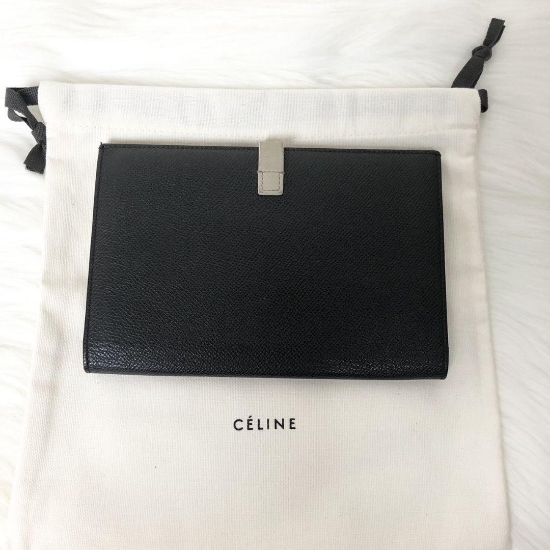 【美品】CELINE ラージ ストラップ ウォレット 長財布 二つ折り財布