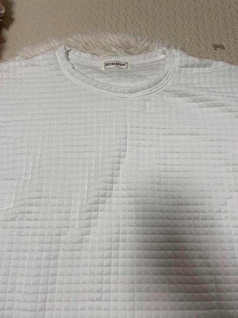 半袖 セットアップ 上下セット ホワイト XL ワッフル 男女兼用 韓国