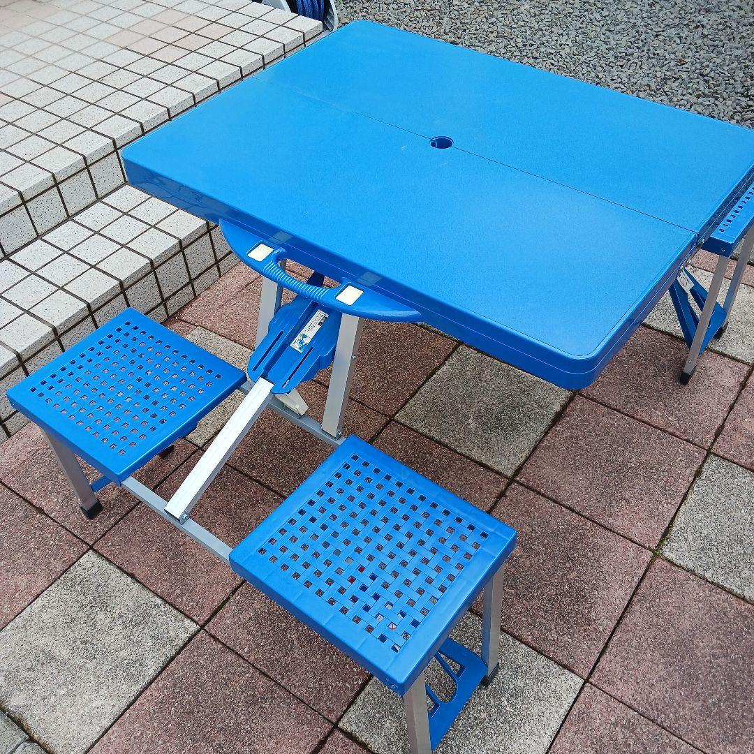 折りたたみキャンプテーブルセット 4人用　パラソル付き