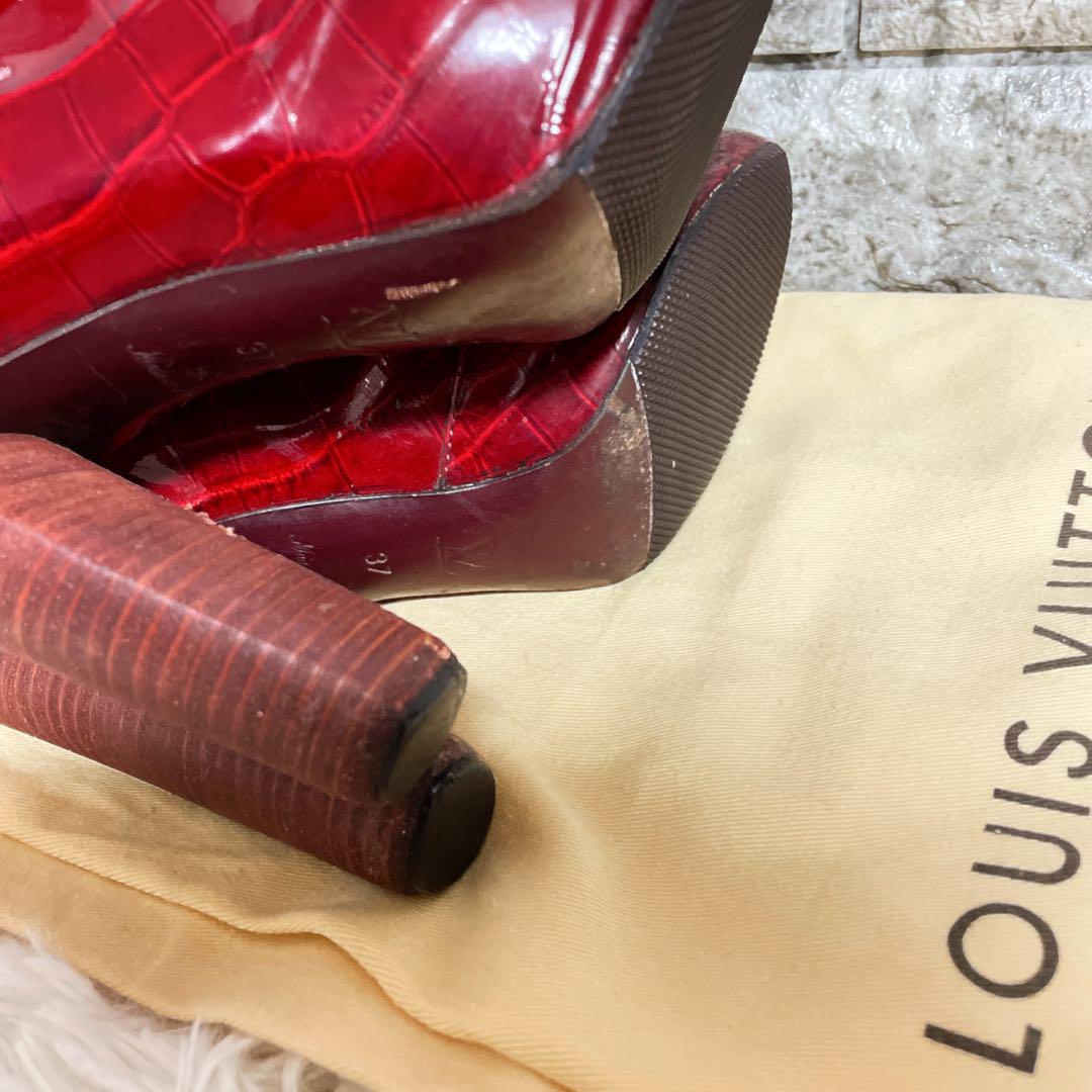 LOUIS VUITTON ルイヴィトン　クロコ型押しブーティ　エナメルブーツ