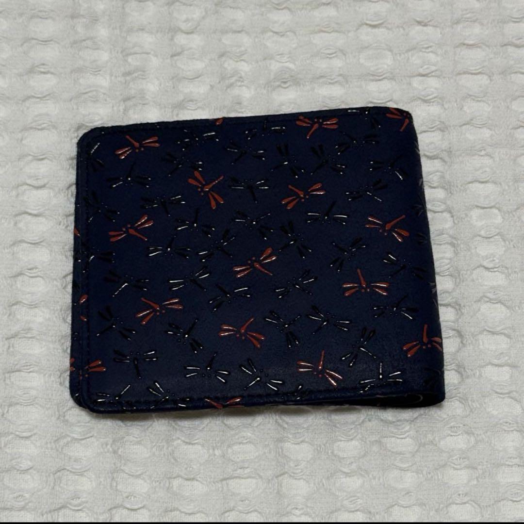 極美品】印傳屋 印伝 財布 二つ折財布 トンボ とんぼ 日本製