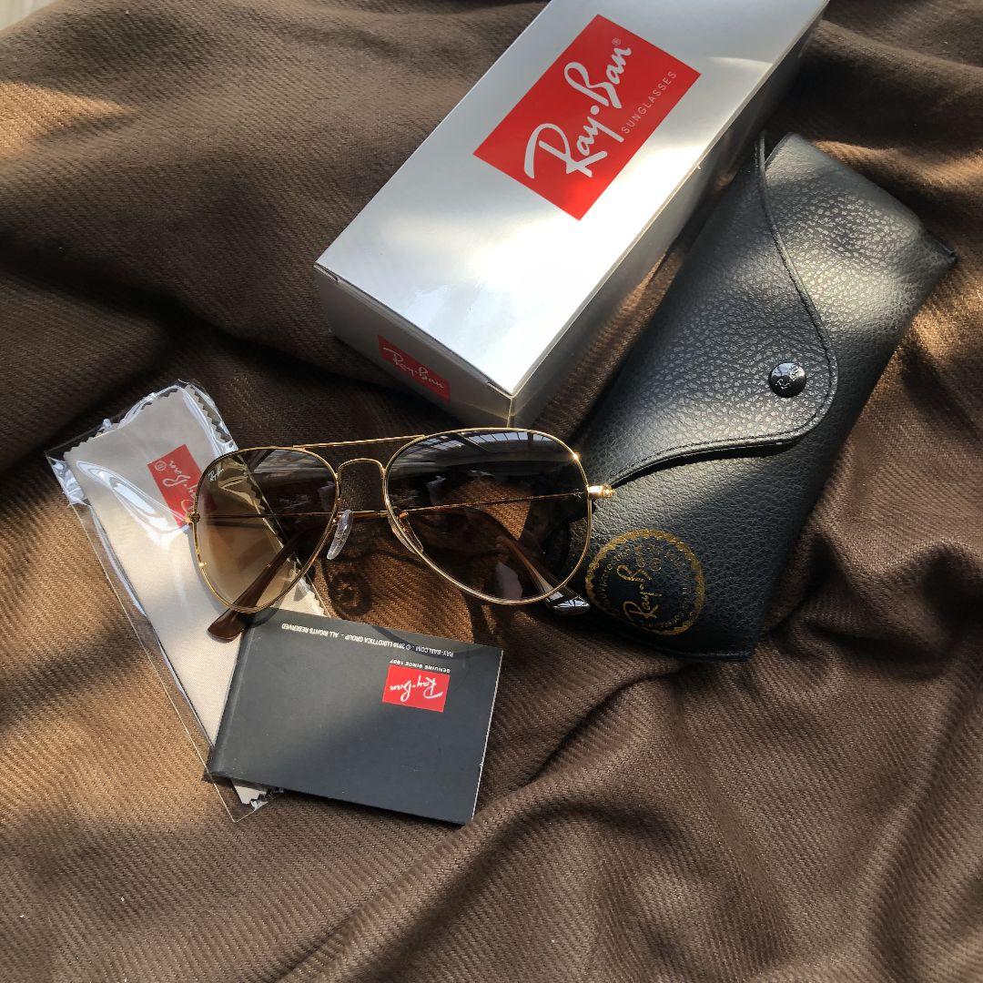 Ray-Ban LS RB 3026 アビエーターサングラス ゴールド SD