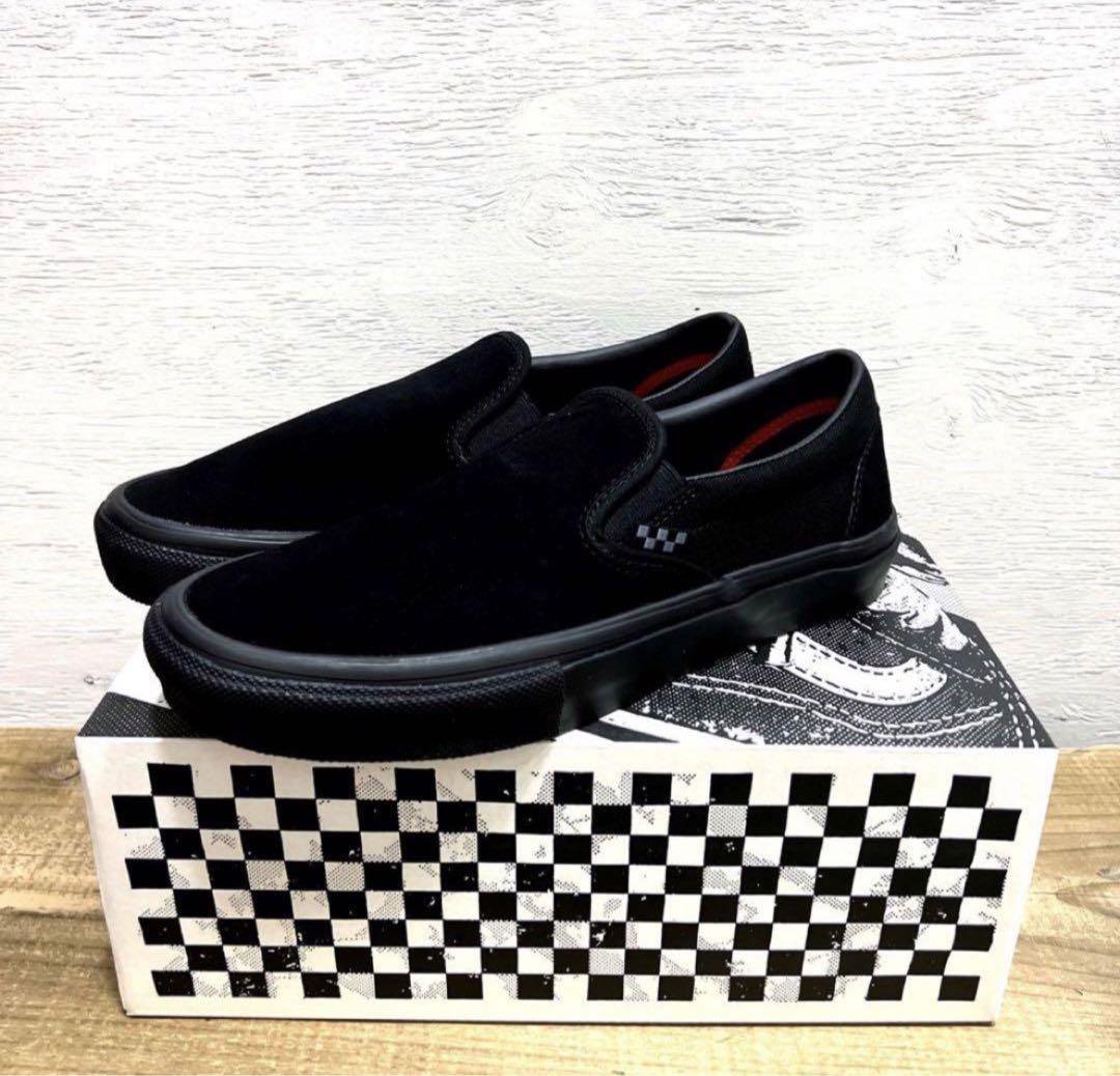 新品 30cm US企画 Vans skate スリッポン 黒 スエード 13,000円