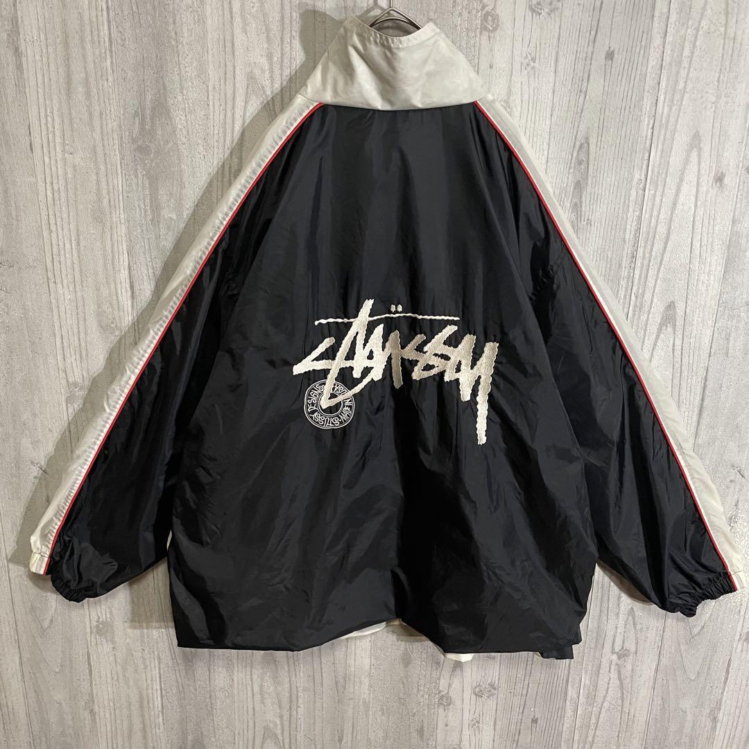 【超希少モデル/赤青タグ90s】ステューシー 両面刺繍ロゴ入 ナイロンジャケット 画像5