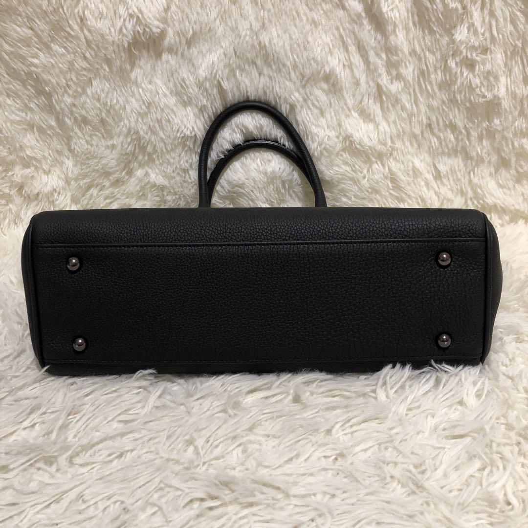 未使用✨ナガタニ レザー　2way ハンドバッグ　ショルダーバッグ ブラック
