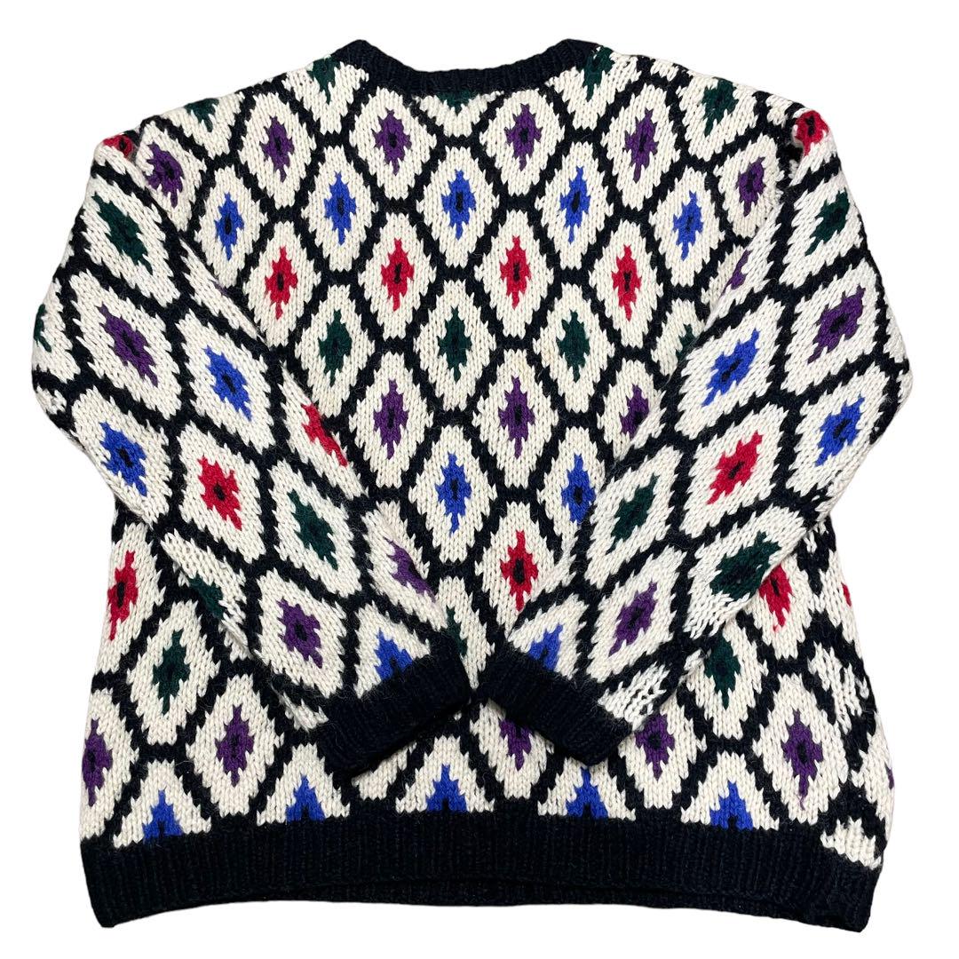 80s OLDGAP オールドギャップ ハンドニット　総柄