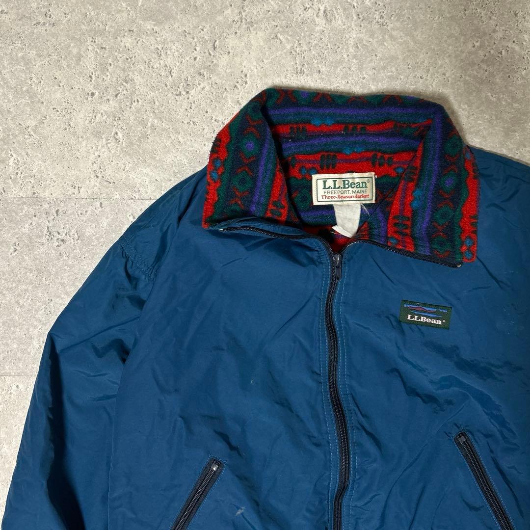 LLBean 90s ナイロンジャケット ウォームアップジャケット ブルー